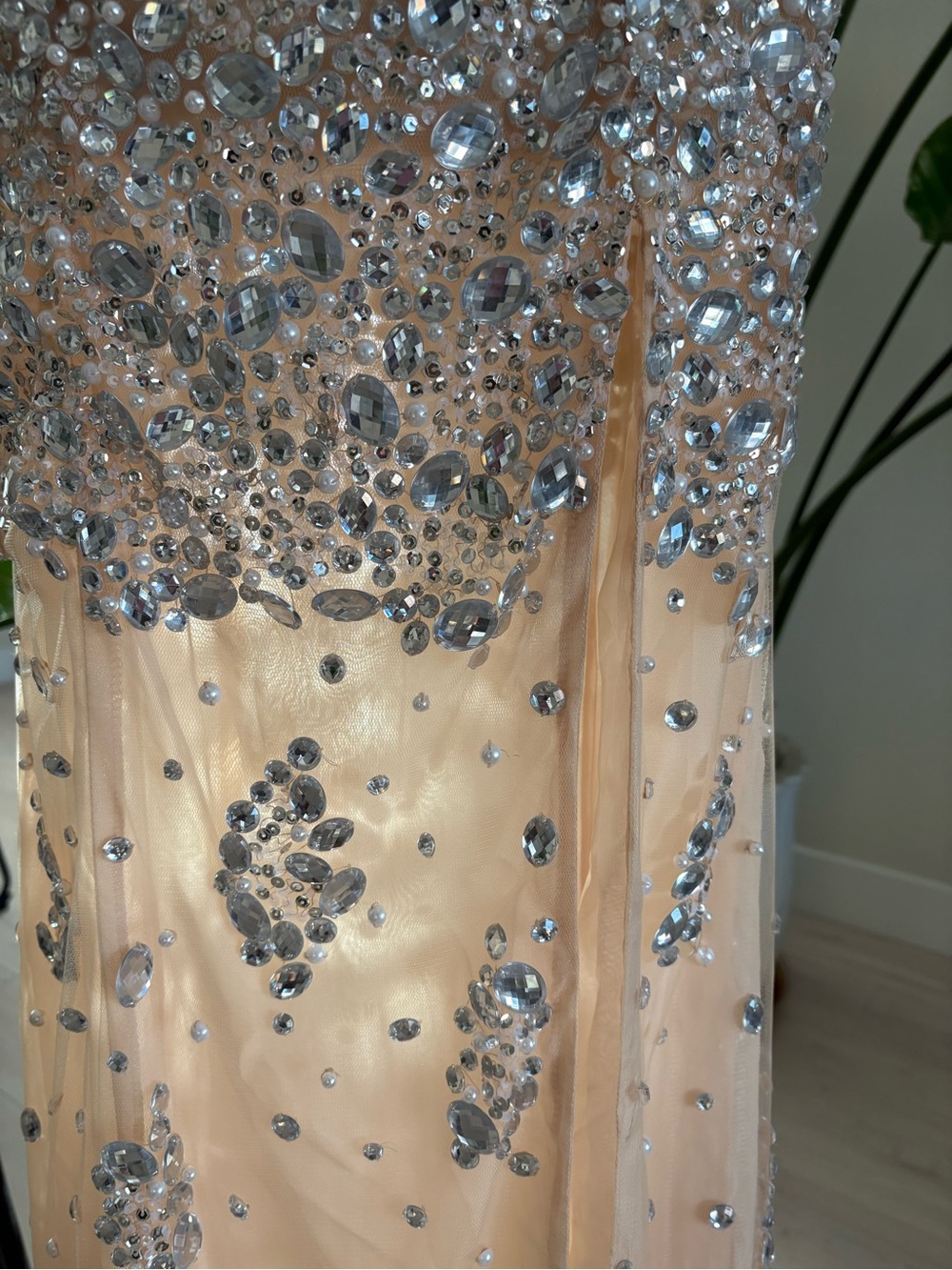 Jovani Strapless Crystal-Embellished Gown - Nude & Silver - Picture 7 of 7